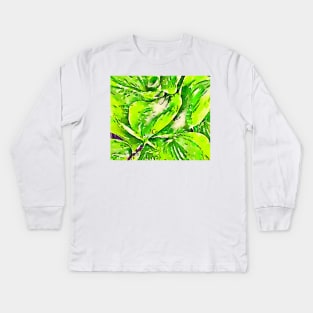 Tropical inspired hosta print Kids Long Sleeve T-Shirt